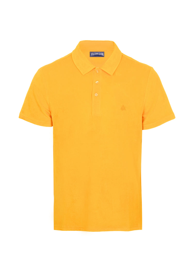 Men Terry Polo Solid Yellow Mangue