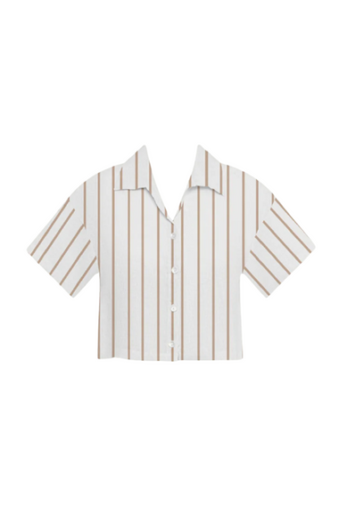 Hana Cropped Shirt Tan