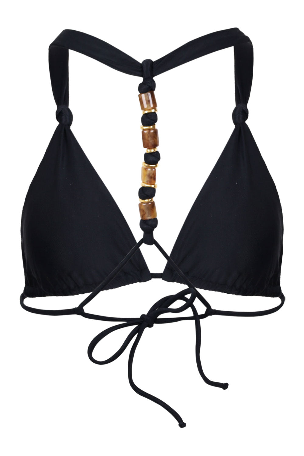 Load image into Gallery viewer, Matte Josi T Back Tri Top Black
