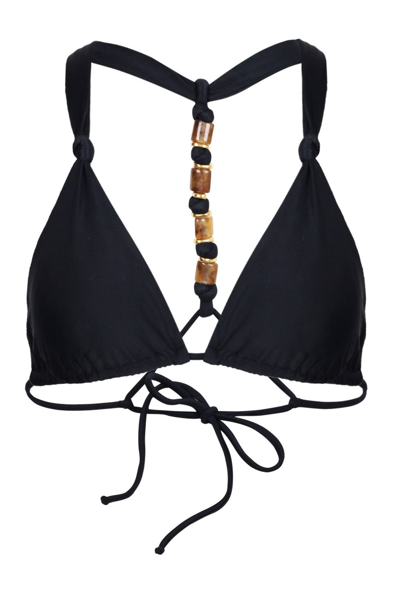 Matte Josi T Back Tri Top Black