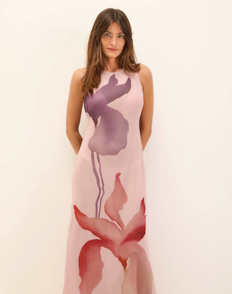 Load image into Gallery viewer, Twist Long Cover Up Floral
