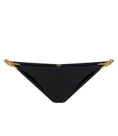 Solid Rope Knot Cheeky Bottom Black - Bikini Bottom