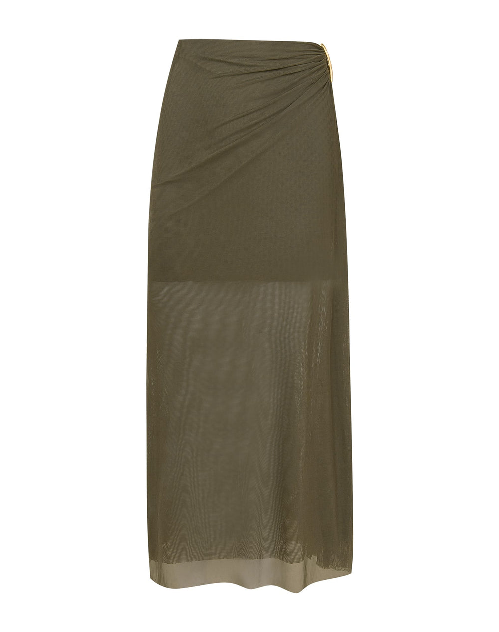 Load image into Gallery viewer, Solid Mira Top &amp;amp; Amira Detail Long Skirt Green - Set
