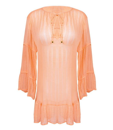 Vix Belini Ruffle Tunic Peach - M - Tunic
