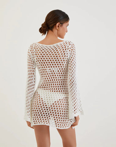 Belle Short Cover Up Off White