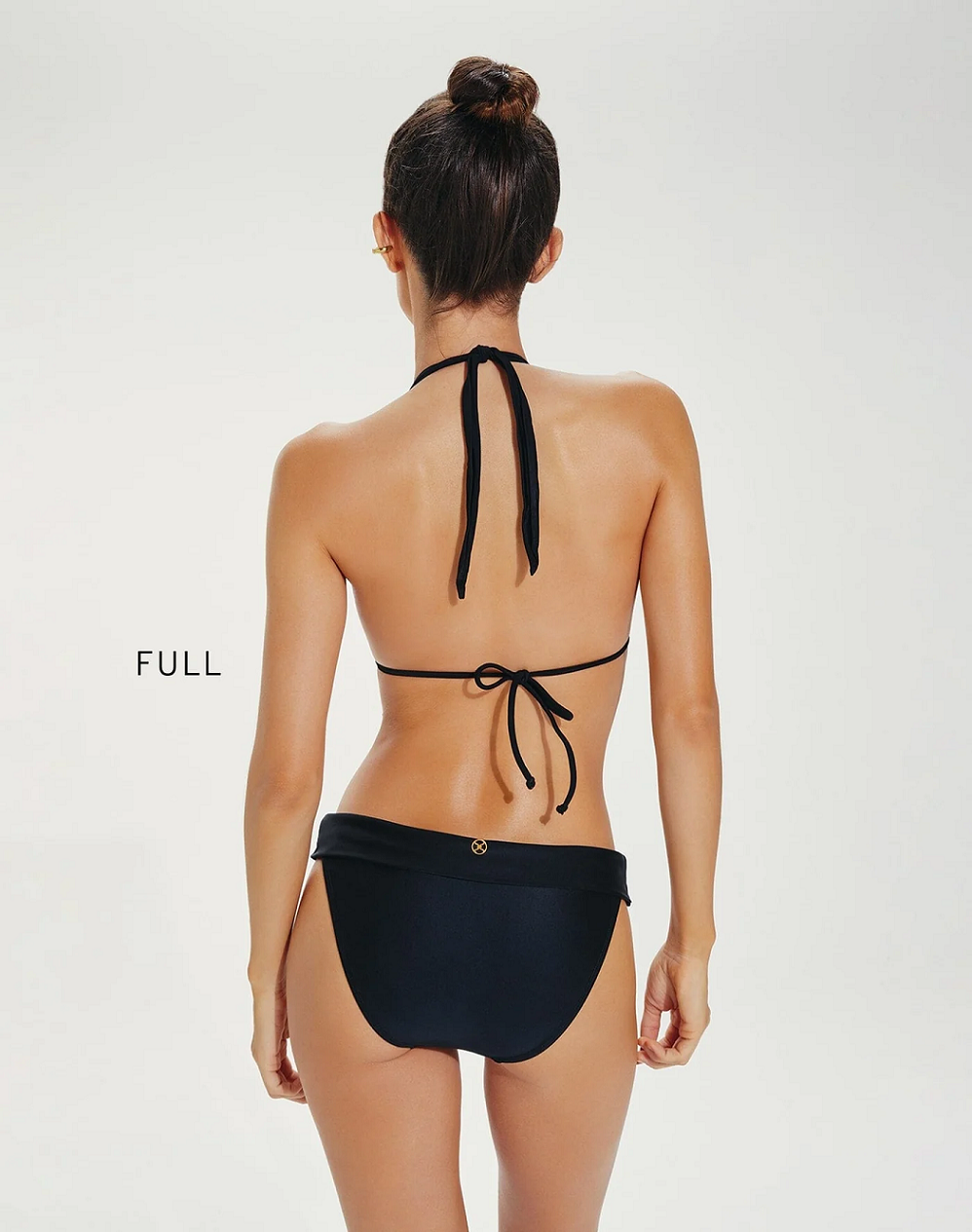 Load image into Gallery viewer, Solid Bia Black Full Cut Bikini Bottom - Bikini Bottom
