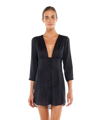 Solid Ana Chemise Black - Cover Up
