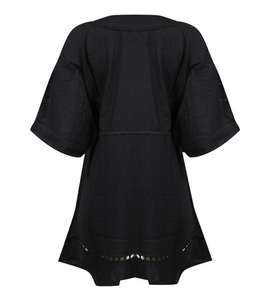 Solid San Diego Short Caftan Black - Dress