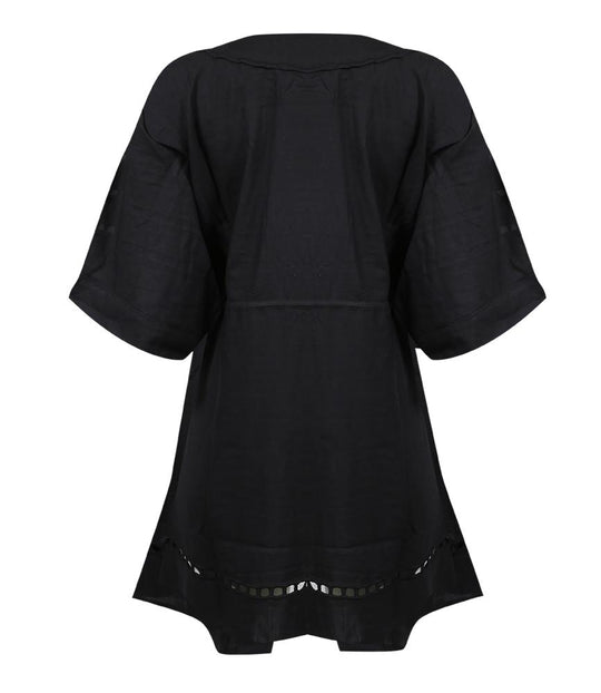 Solid San Diego Short Caftan Black - Dress