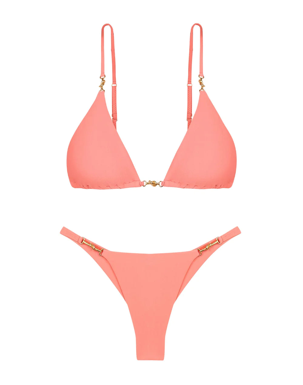Load image into Gallery viewer, Solid Cora Detail Cheeky Bottom Peach - Bikini Bottom

