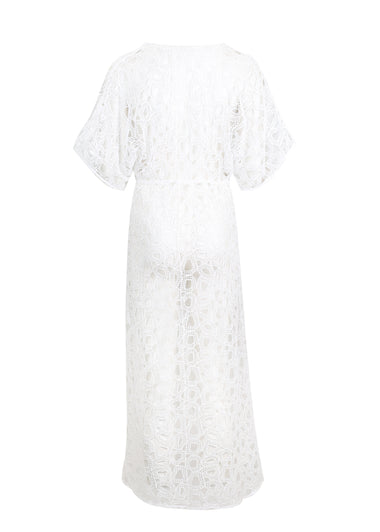 Eyelet Arie Long Cover Up Off White