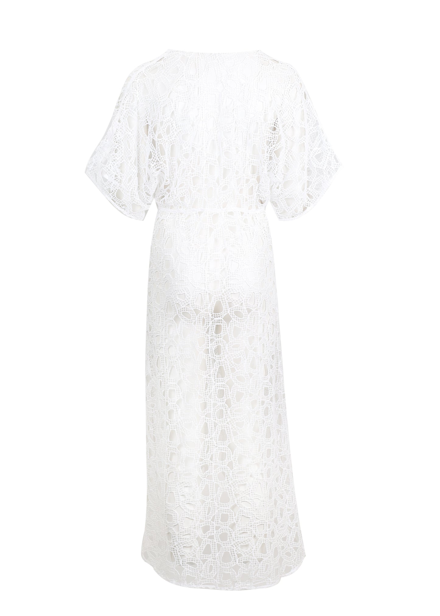 Load image into Gallery viewer, Eyelet Arie Long Cover Up Off White
