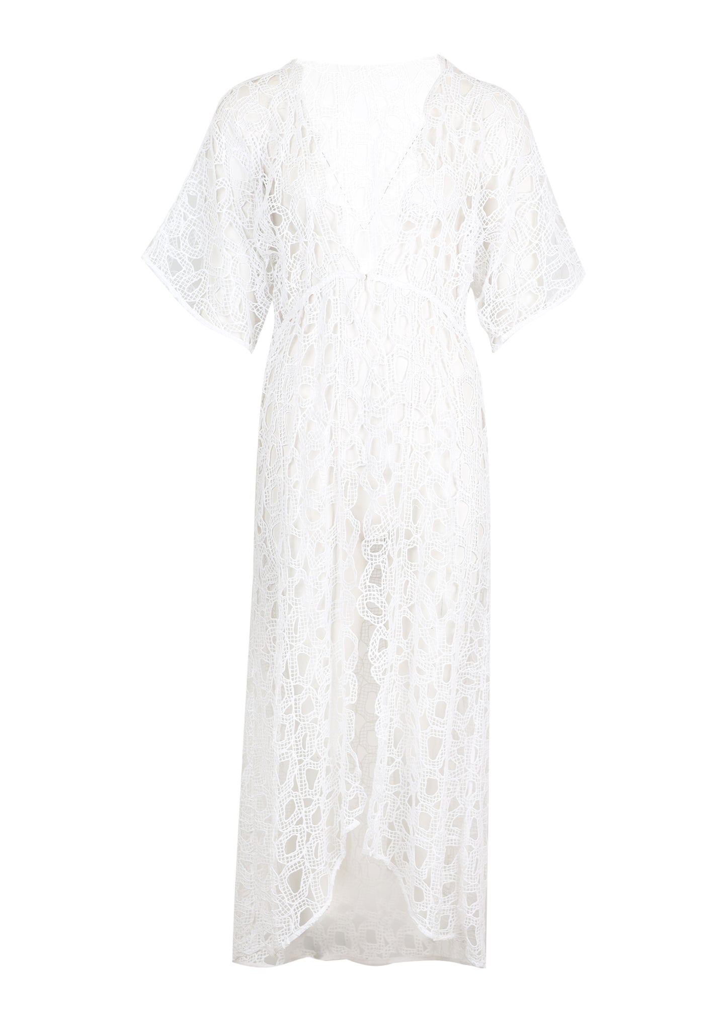 Load image into Gallery viewer, Eyelet Arie Long Cover Up Off White
