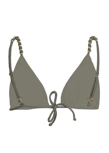 Firenze Beads Triangle Bikini Top Green