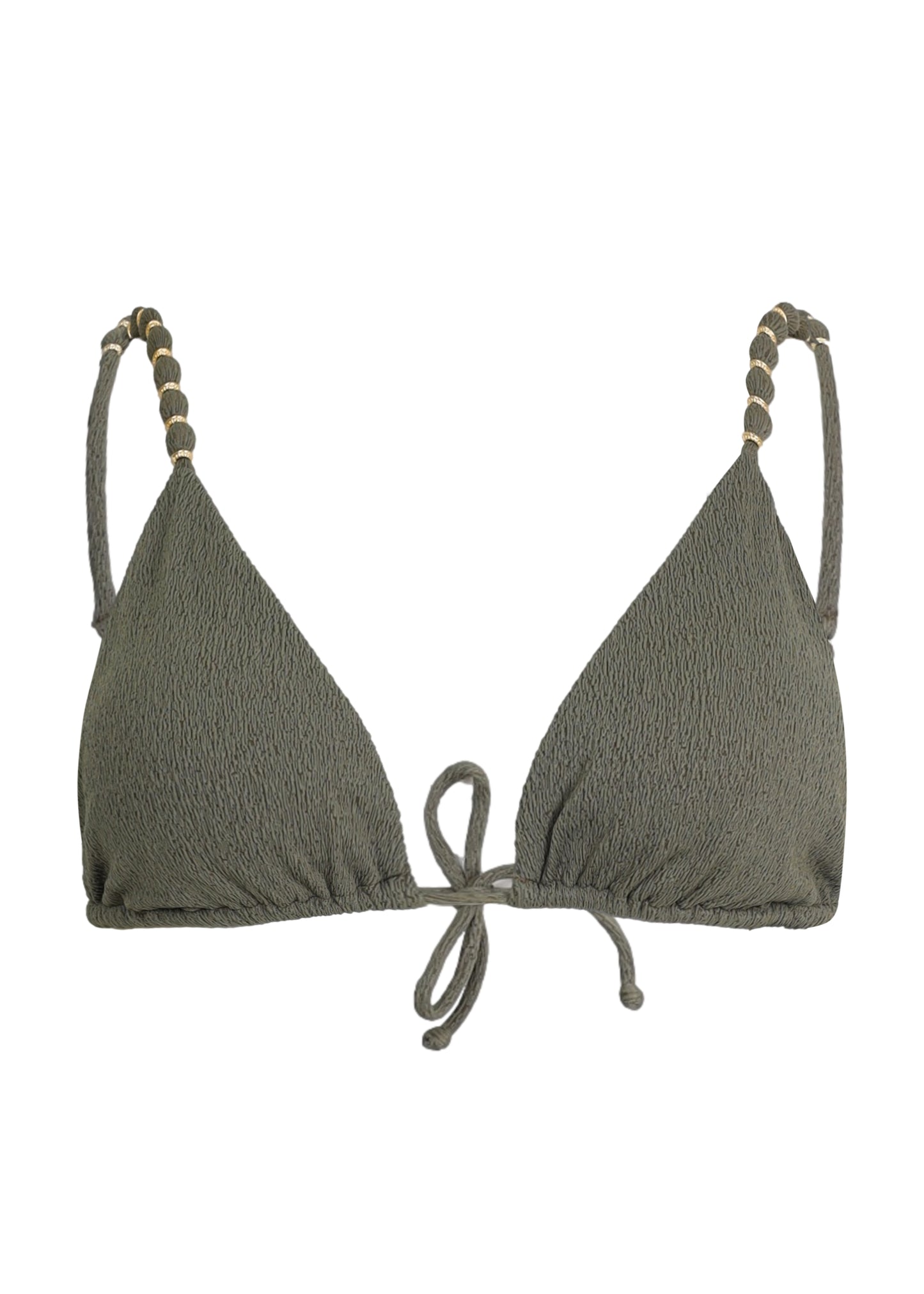 Firenze Beads Triangle Bikini Top Green