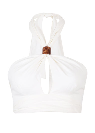 Luna Halter Top Off White