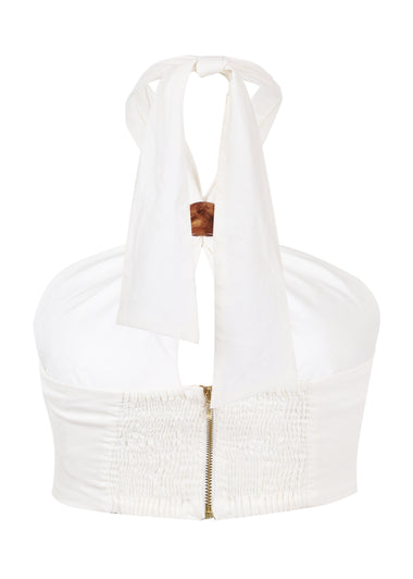 Luna Halter Top Off White