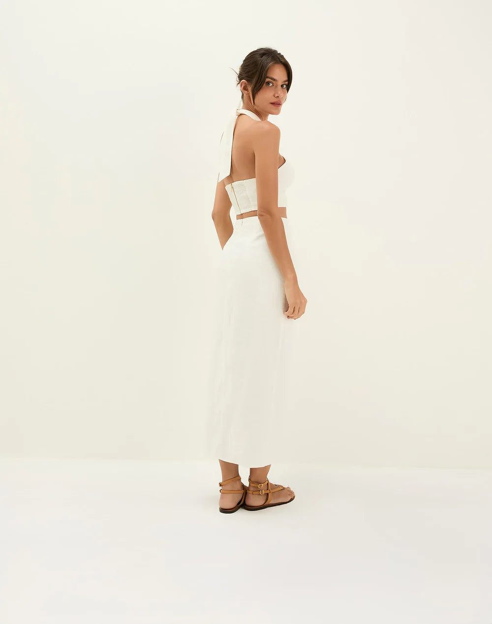 Load image into Gallery viewer, Luna Halter Top Off White
