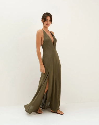 Marbella Long Dress Evergreen