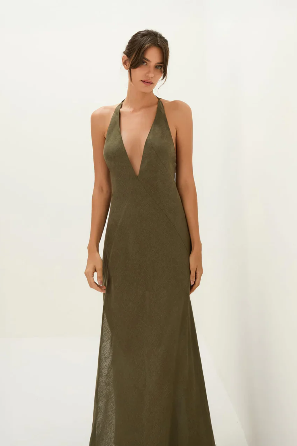 Load image into Gallery viewer, Marbella Long Dress Evergreen
