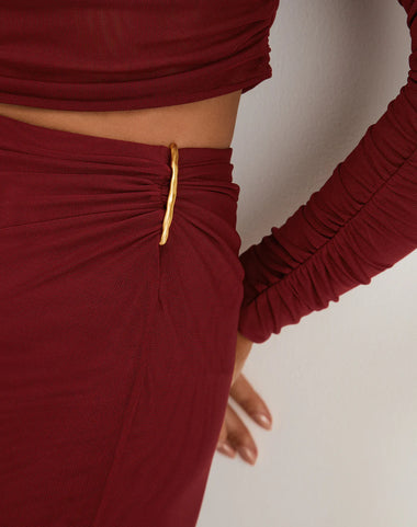 Amira Detail Long Skirt Ponche