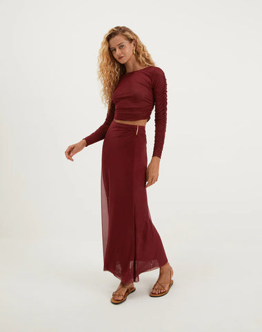 Amira Detail Long Skirt Ponche