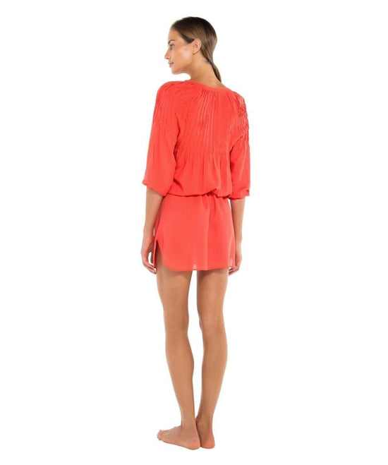 Solid Sara Caftan Coral