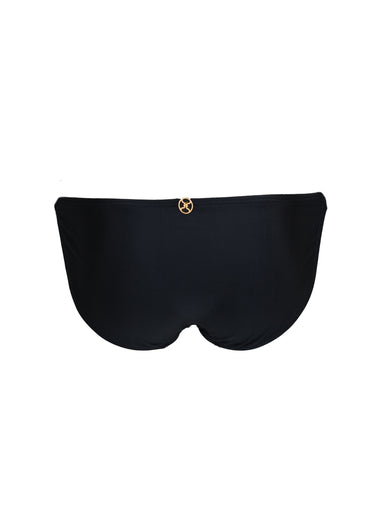 Solid Beads String Full Bikini Bottom Black