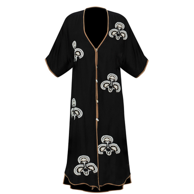 Solid Braid Caftan Black - Kaftan