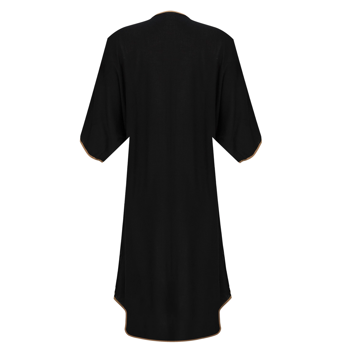 Load image into Gallery viewer, Solid Braid Caftan Black - Kaftan
