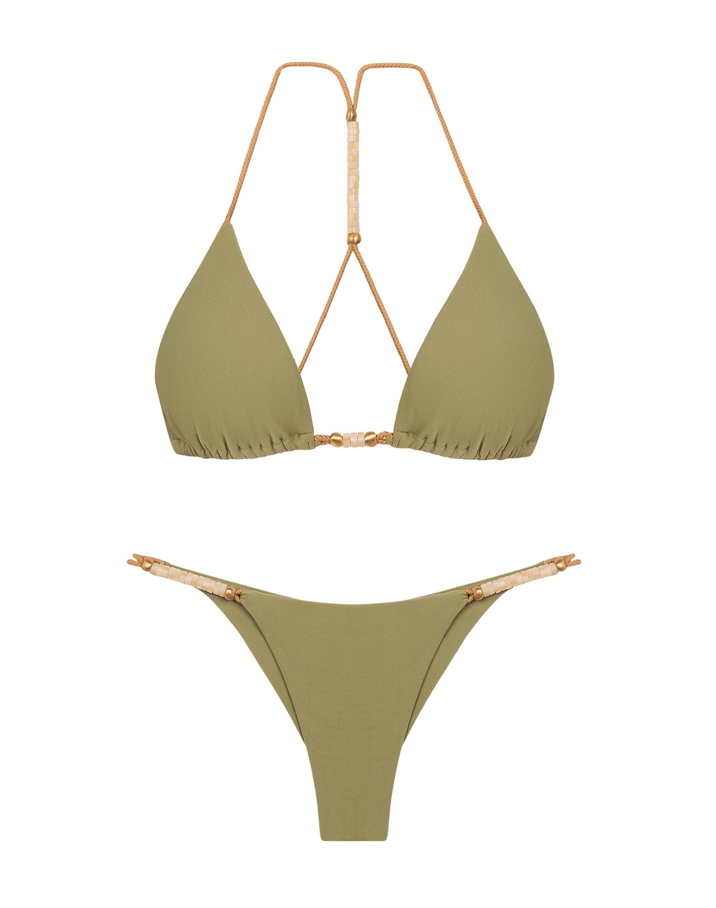 Load image into Gallery viewer, Solid Brooke Cheeky Bottom Olive - Bikini Bottom

