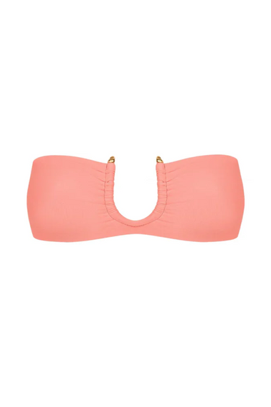Solid Cora Bandeau Top Peach