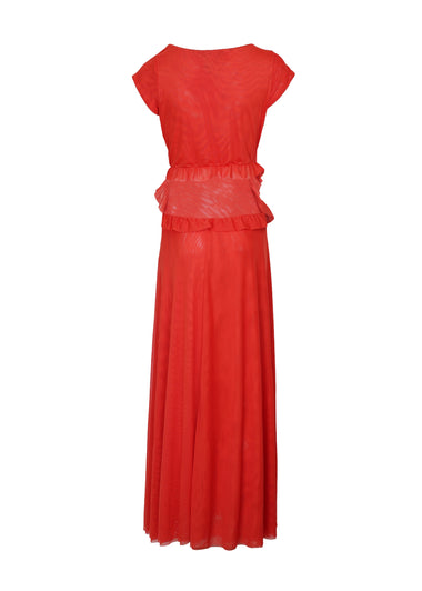 Solid Evie Long Dress Orange