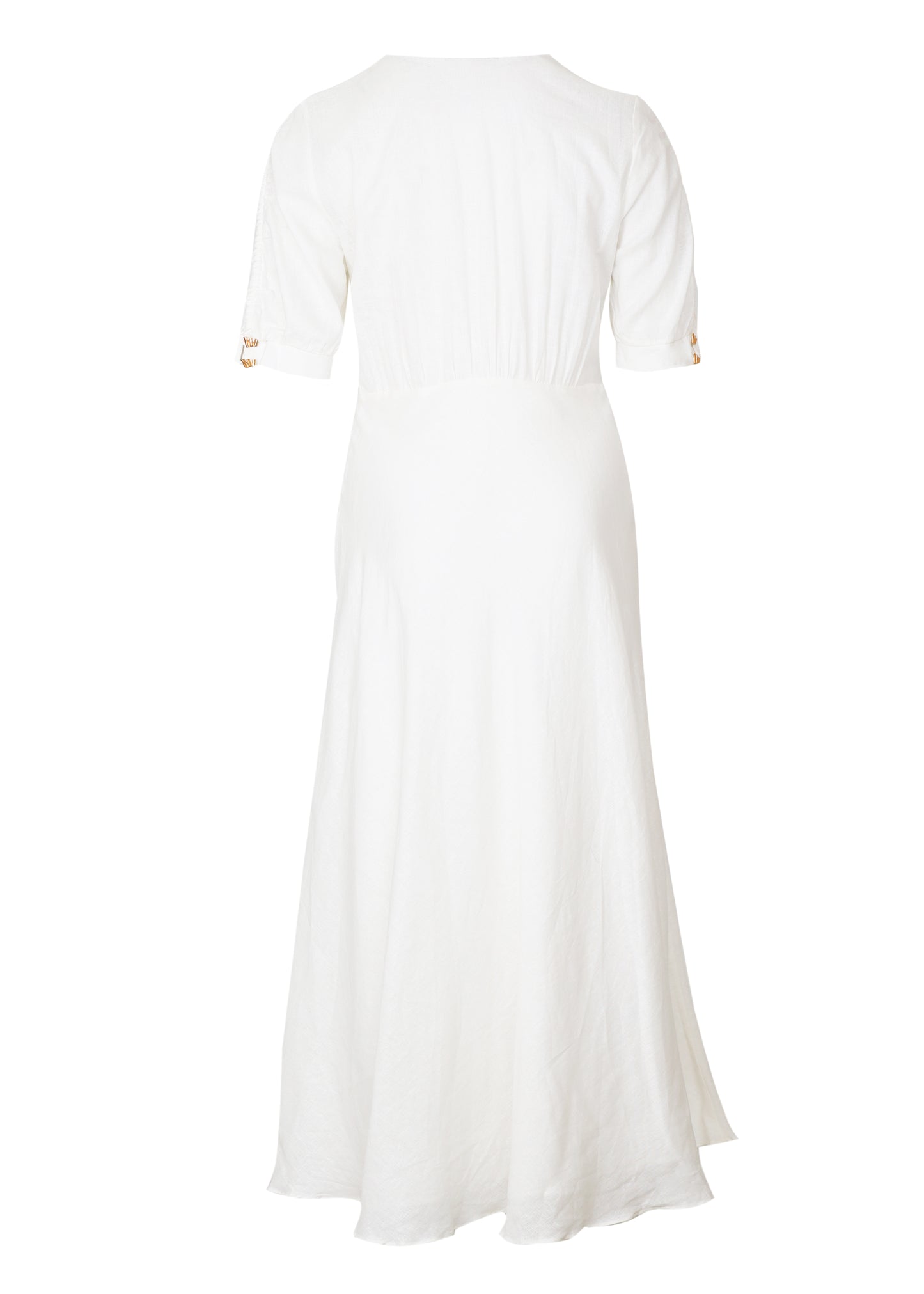 Load image into Gallery viewer, Solid Irida Detail Midi Dress Off White
