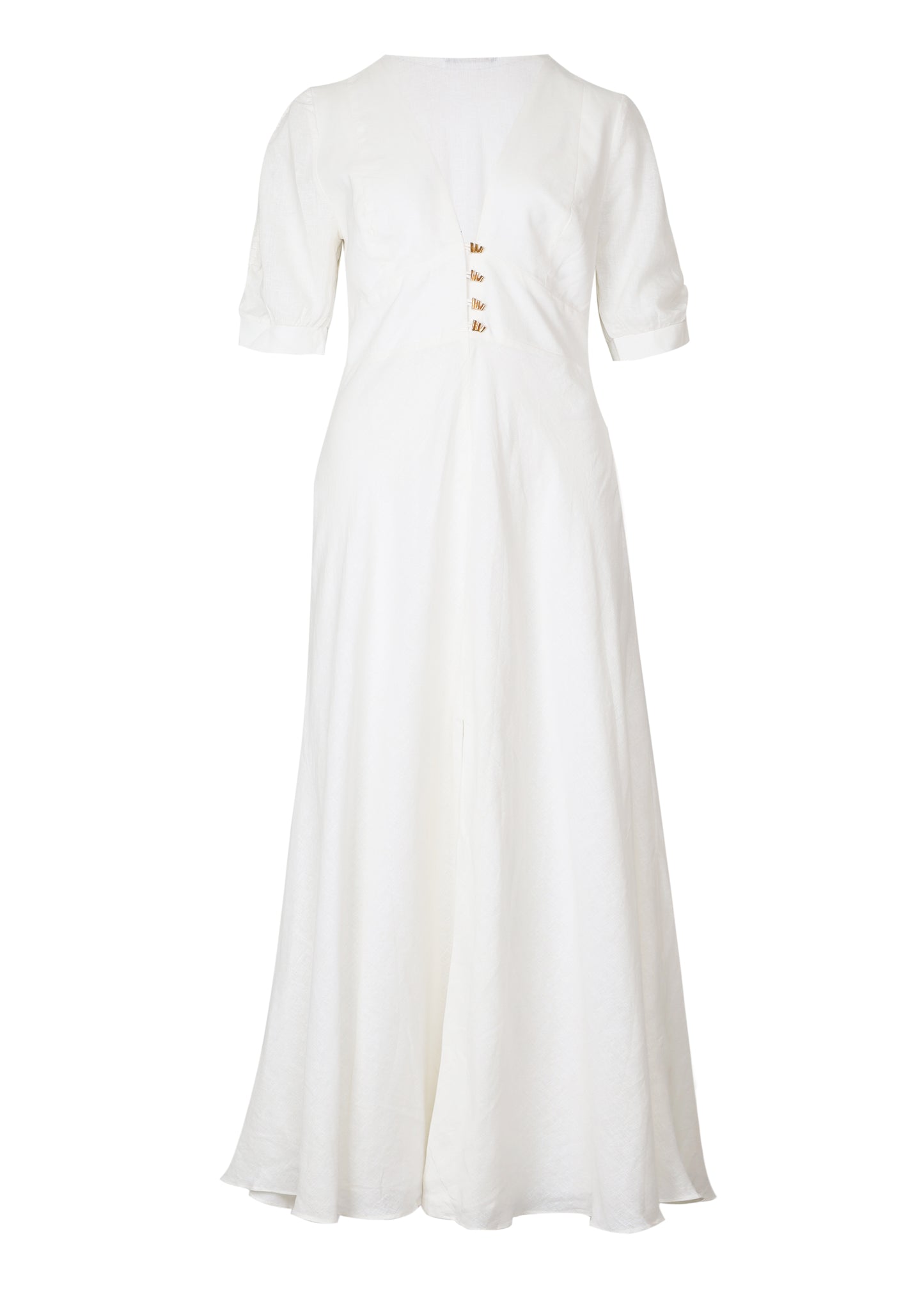 Load image into Gallery viewer, Solid Irida Detail Midi Dress Off White
