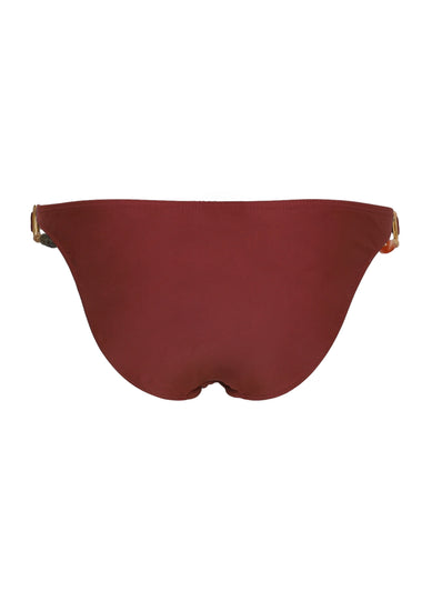 Solid Kaia Double Detail Full Bikini Bottom Brown