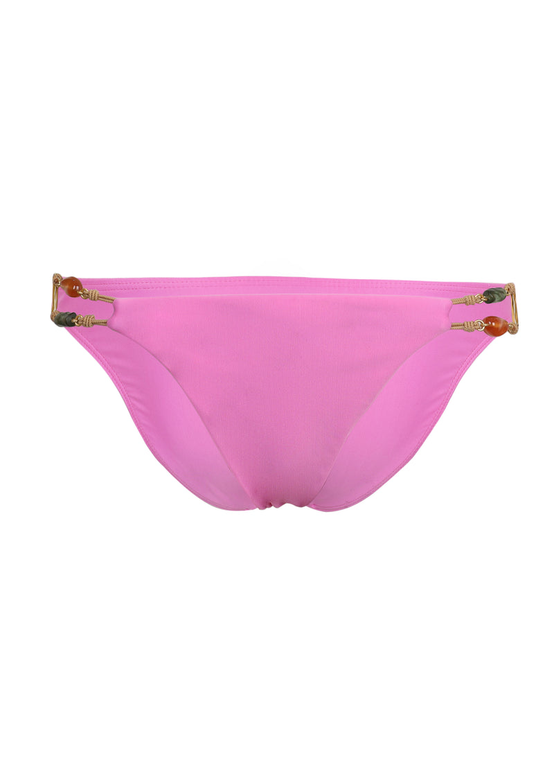 Solid Kaia Double Detail Full Bikini Bottom Pink