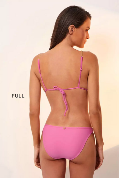 Solid Kaia Double Detail Full Bikini Bottom Pink
