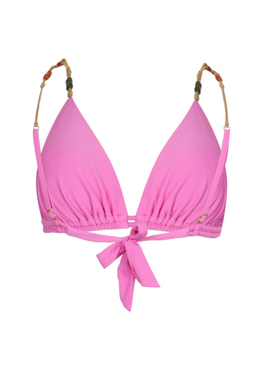 Solid Kaia Triangle Parallel Bikini Top Pink