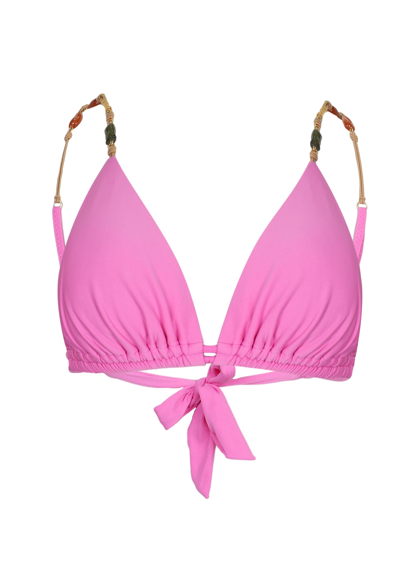 Solid Kaia Triangle Parallel Bikini Top Pink