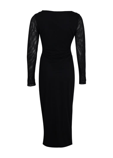Solid Luna Midi Dress Black
