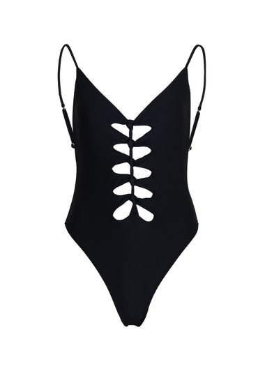 Solid Megan One Piece Black