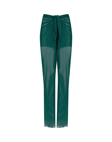 Solid Pareo Pants Green - Trousers