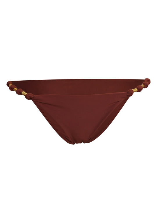 Solid Paula Brazilian Bikini Bottom Brown