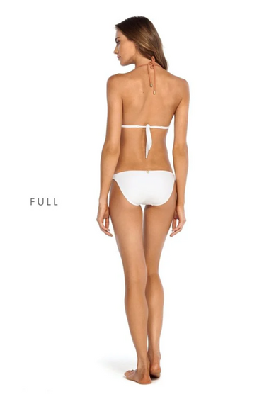 Solid Twine Bikini Bottoms Full White