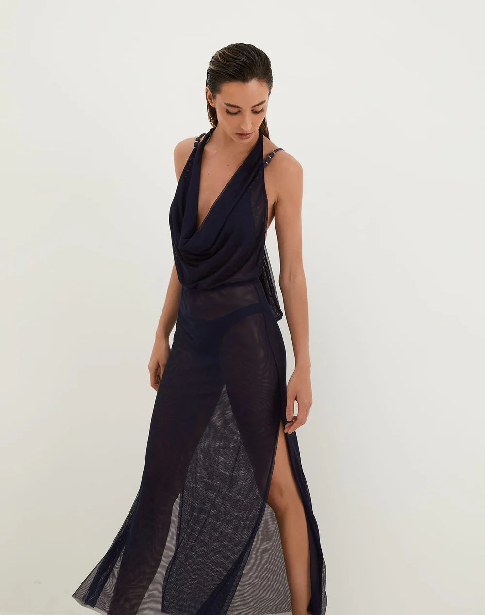 Load image into Gallery viewer, Tilly Long Cover Up Sailboat
