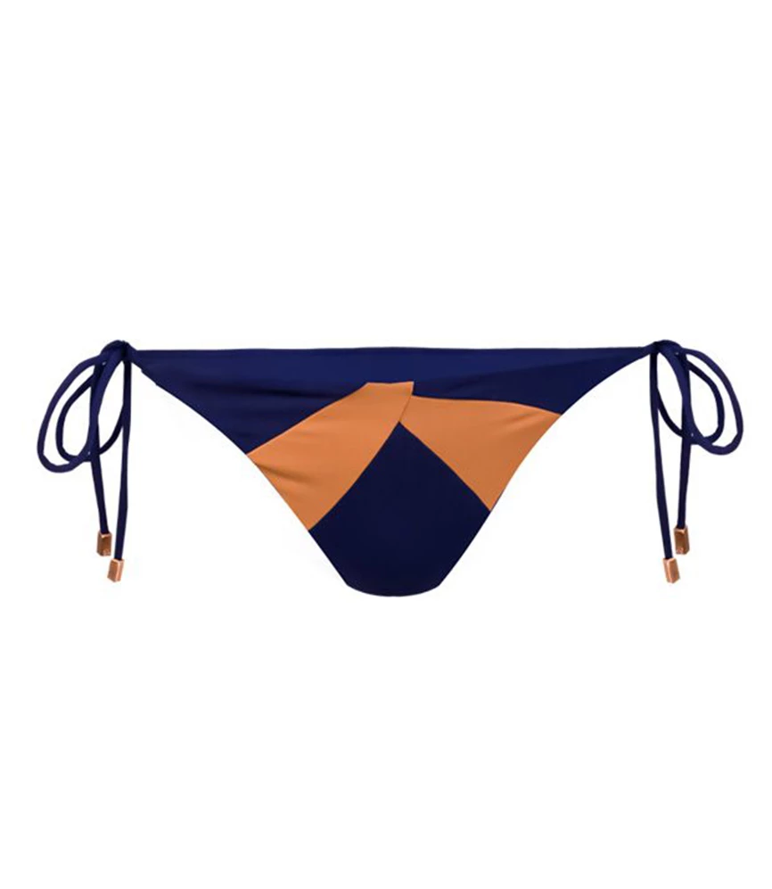 Load image into Gallery viewer, Solid Wave Tie Side Brazil Bottom - L - Bikini Bottom
