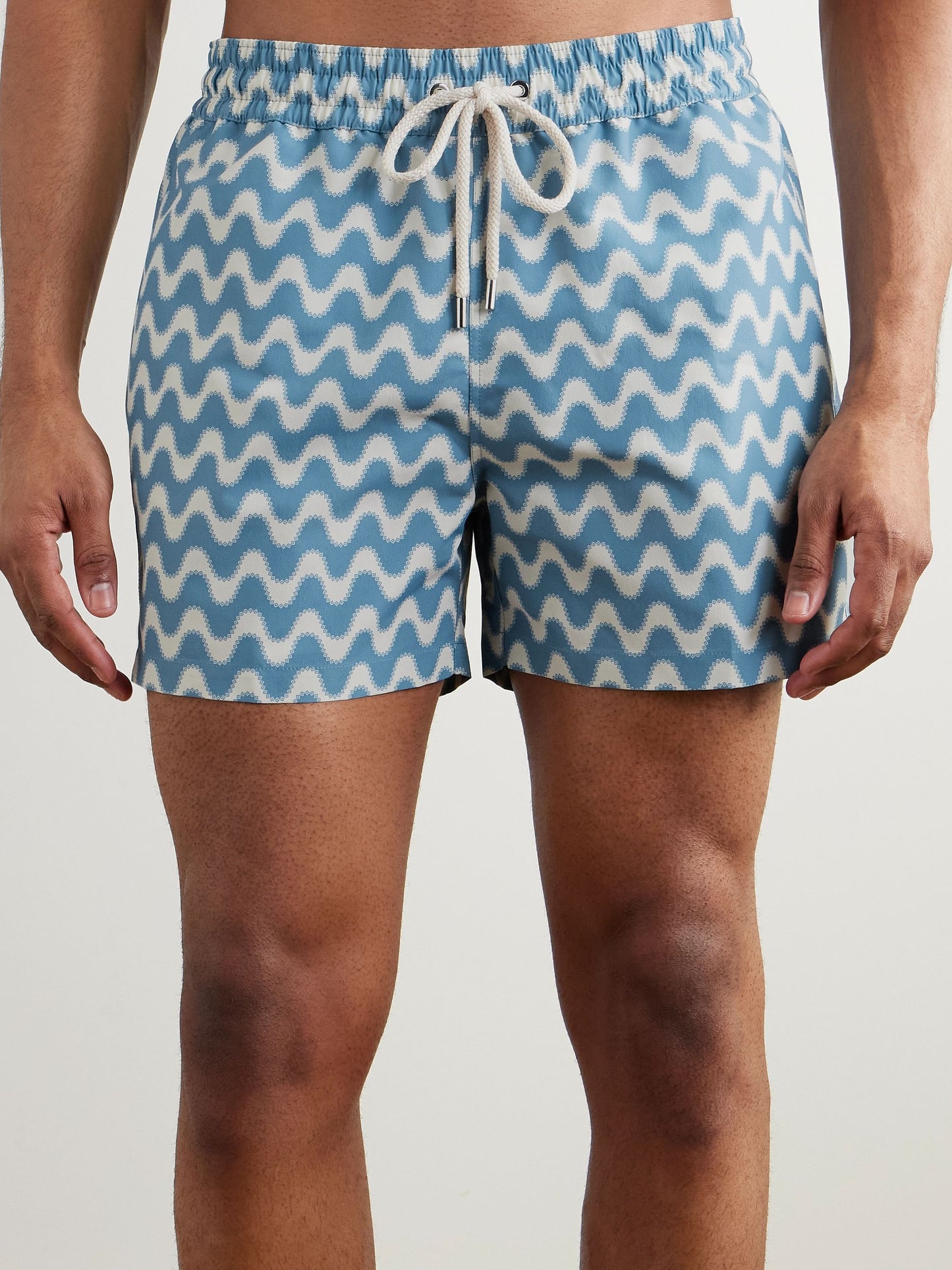 Load image into Gallery viewer, Rio Copacabana Decor Print Swimshorts Denim Blue - Swim Shorts
