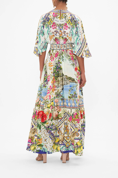 Waisted Dress With Hem Ruffle Amalfi Amore - Dress