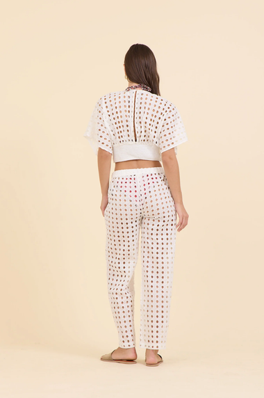 White Box Eyelet Pant - Trousers